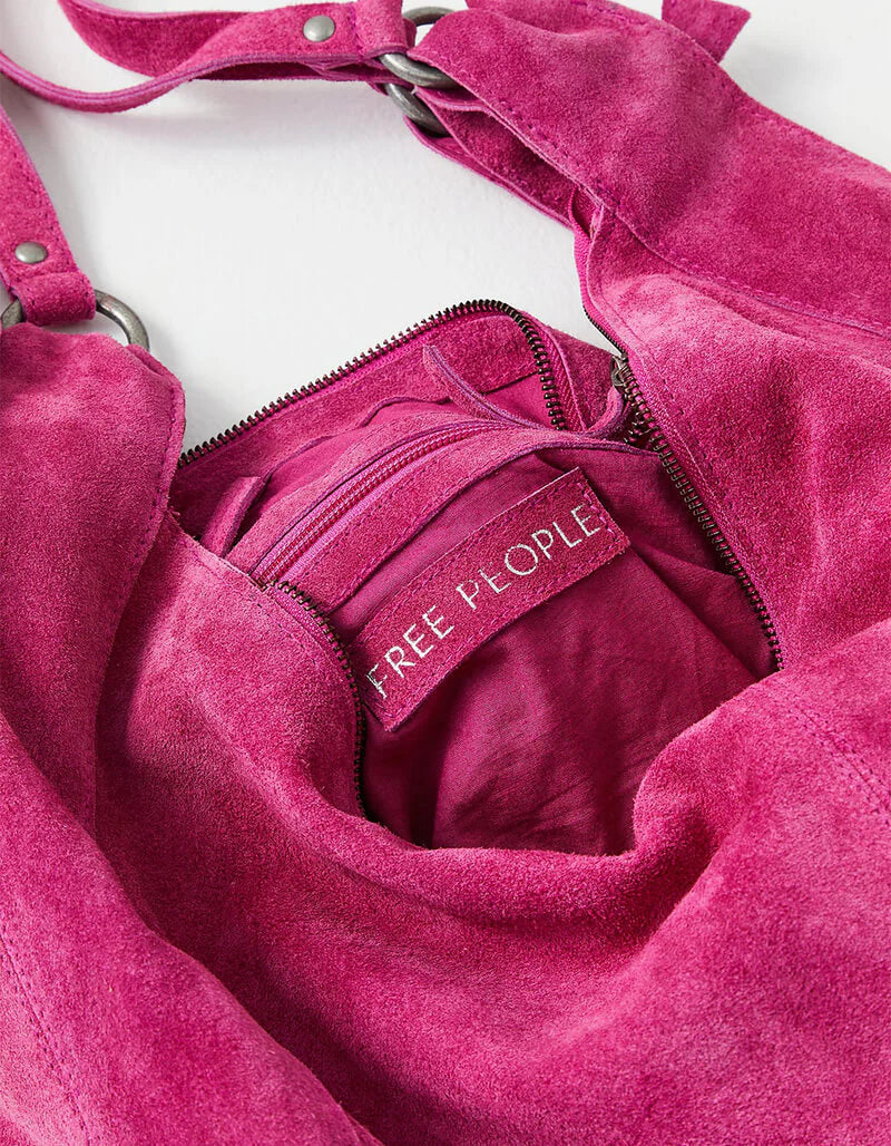 Free People Fuchsia Roma Suede Tote