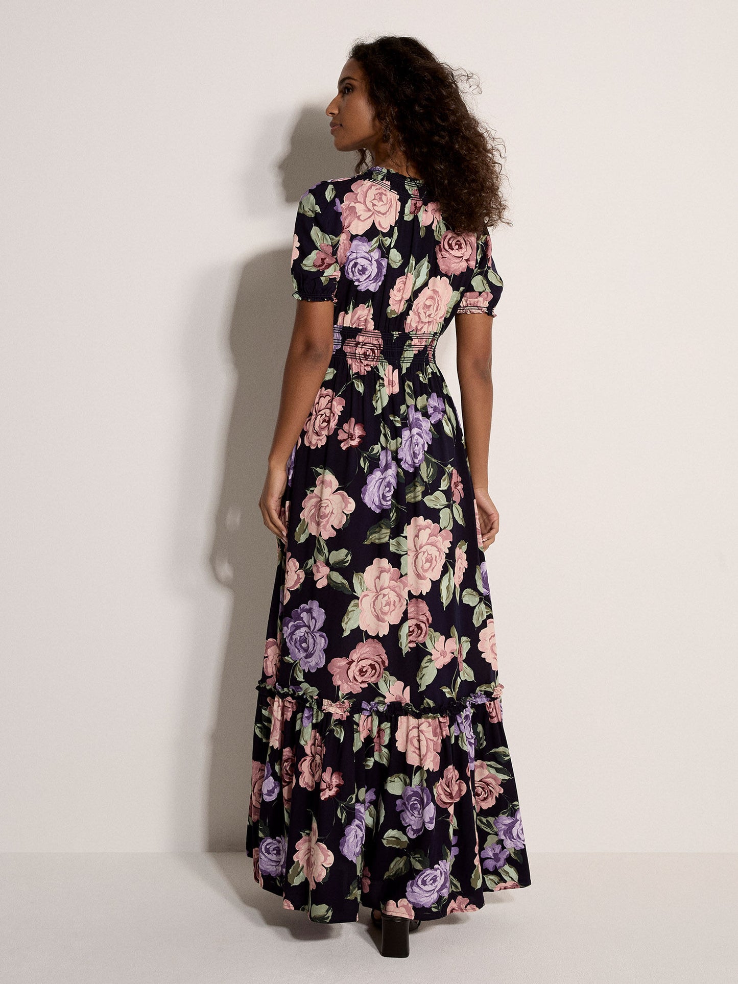 Apricot Chloe Painterly Floral Wrap Dress