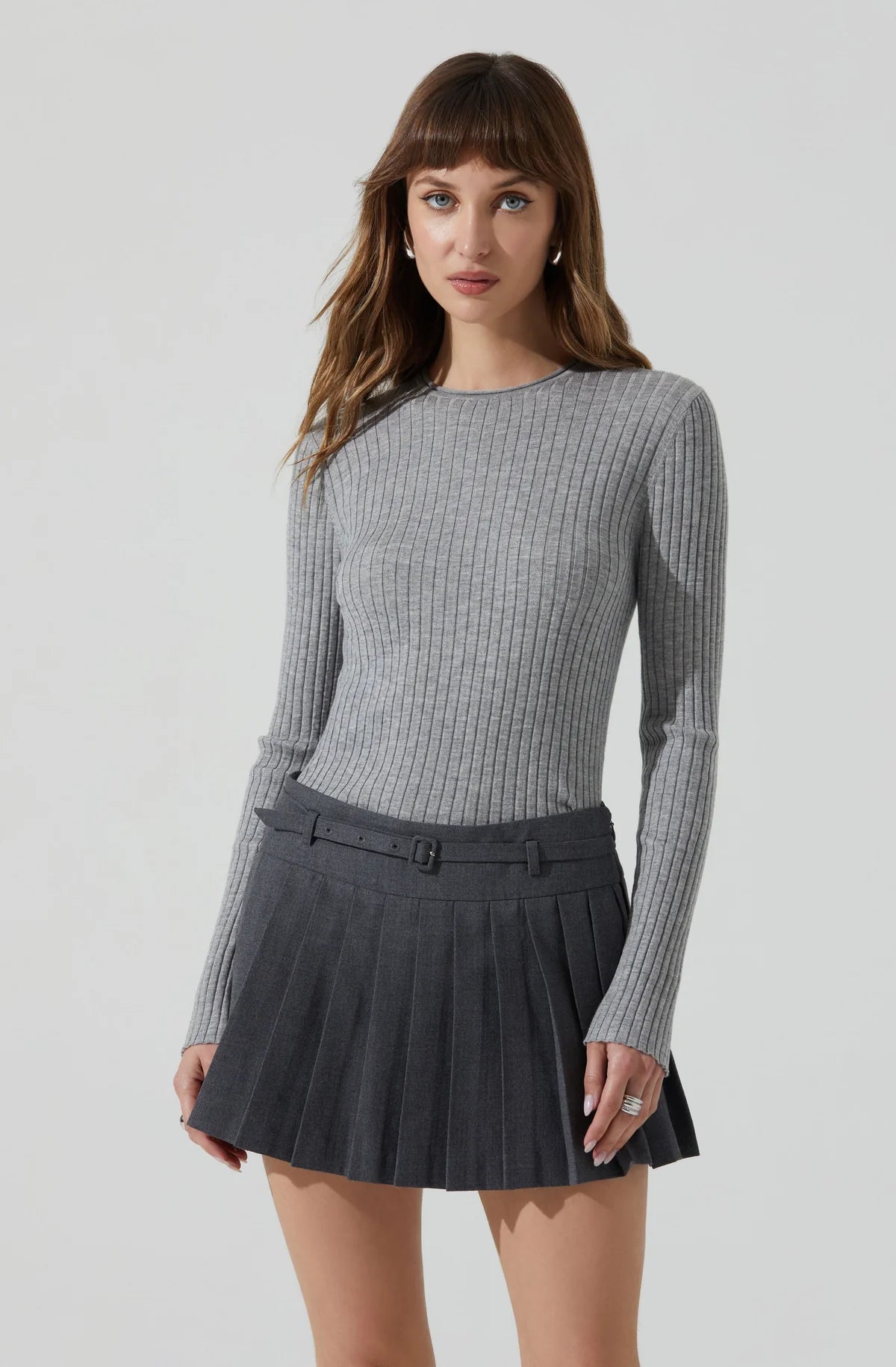 ASTR The Label Heather Grey Reece Sweater