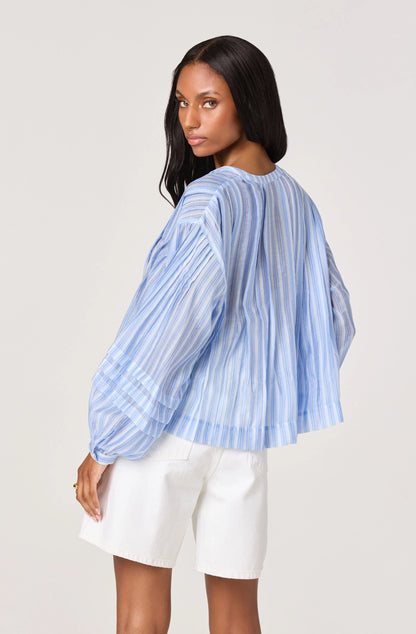 ASTR Ericka Blue Stripe Top