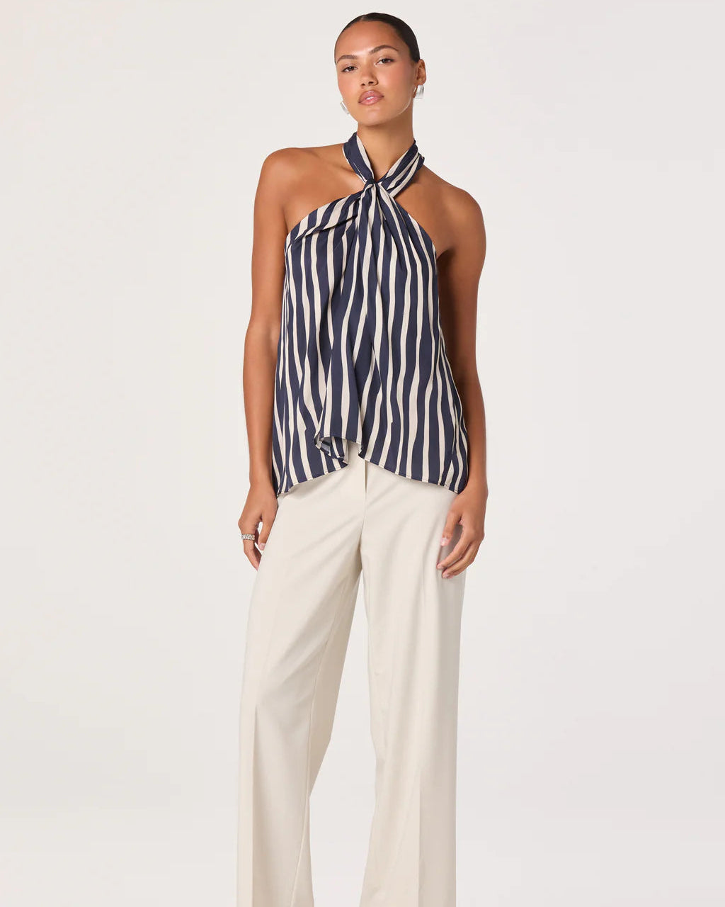 ASTR The Label Cira Twist-Front Halter Top