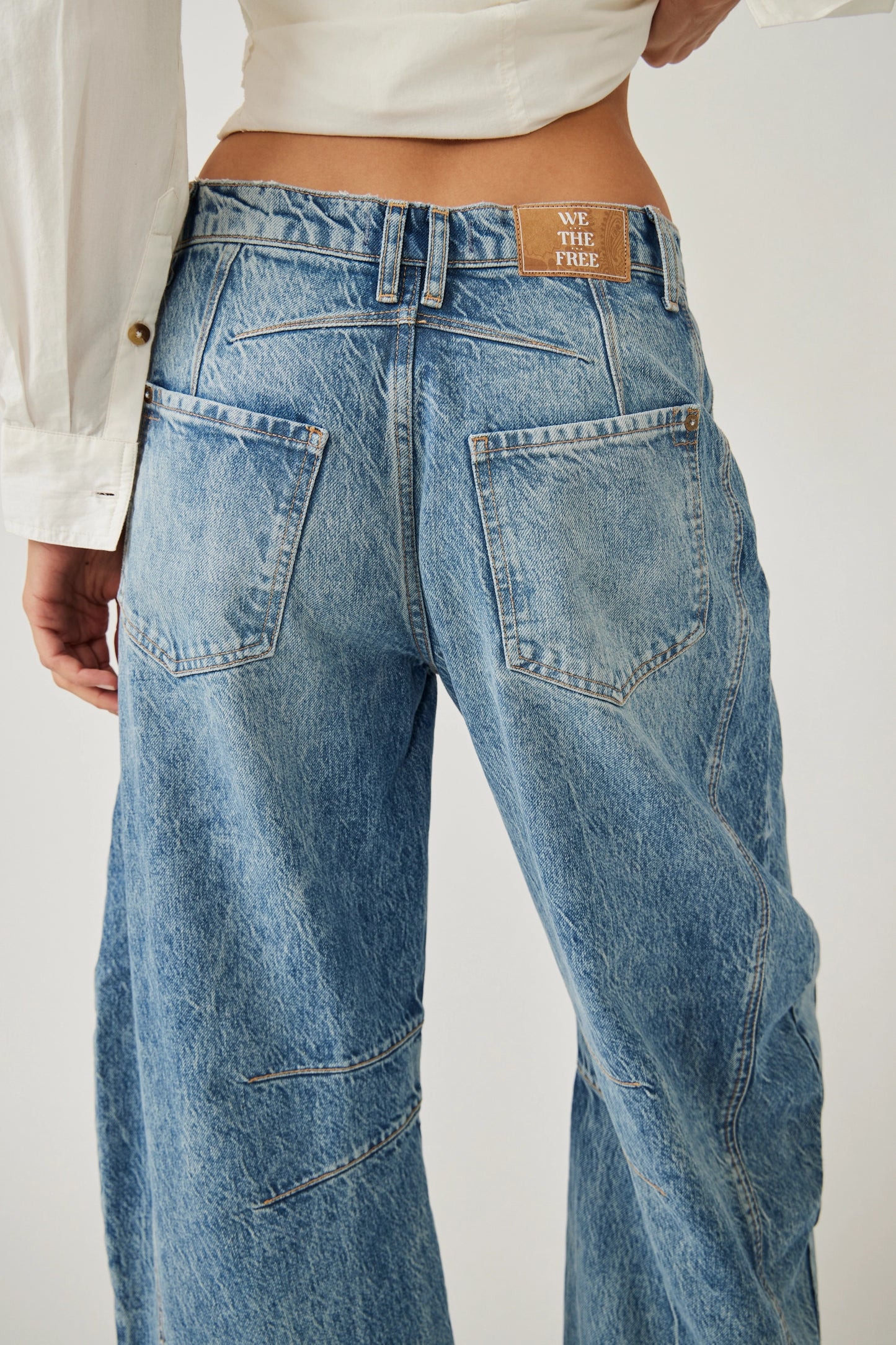 Free People Ultralight Beam Good Luck Mid-Rise Barrel Jeans