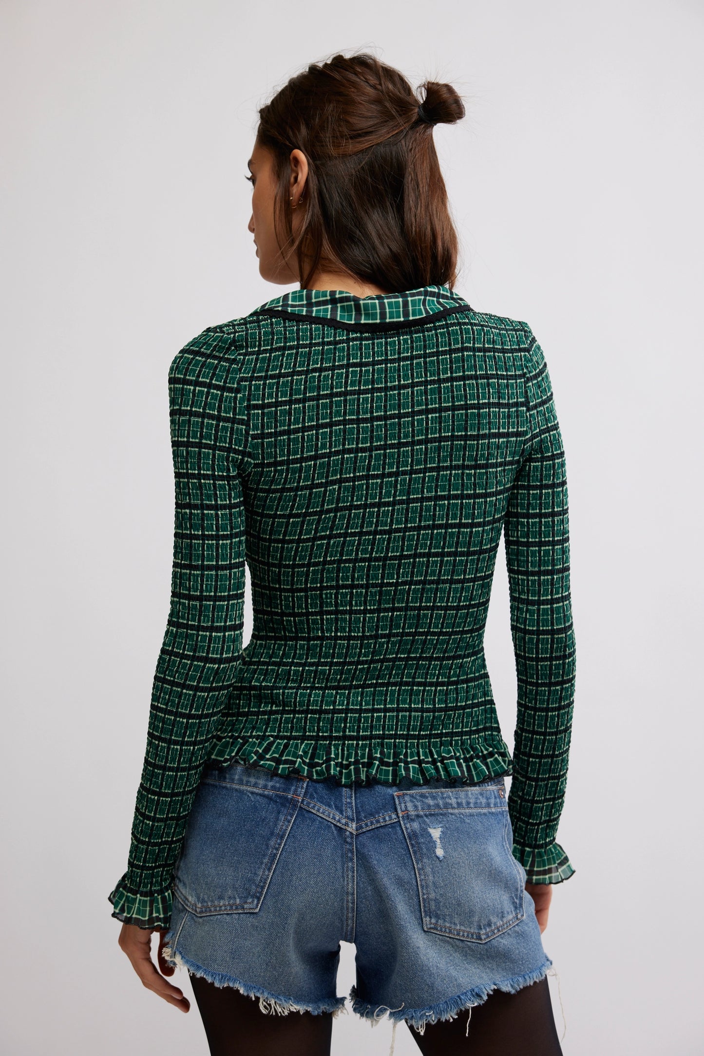 Free People Green Combo Caught A Feeling Cardi