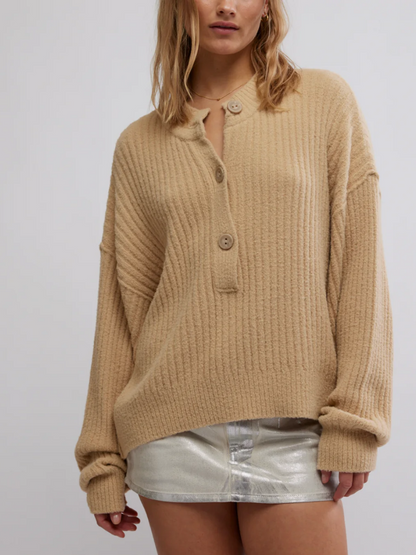 Free People Sugar Cookie Cocoa Henley