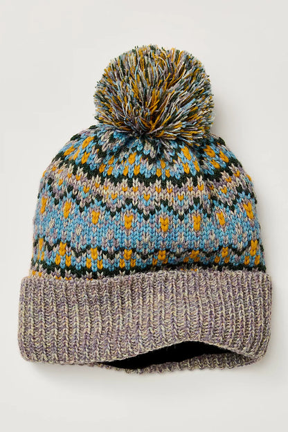 Free People First Frost Fairisle Pom Beanie