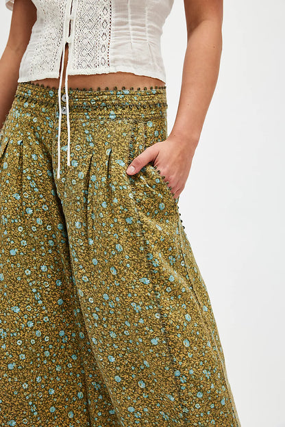 Free People Green Bali Guinevere Trouser