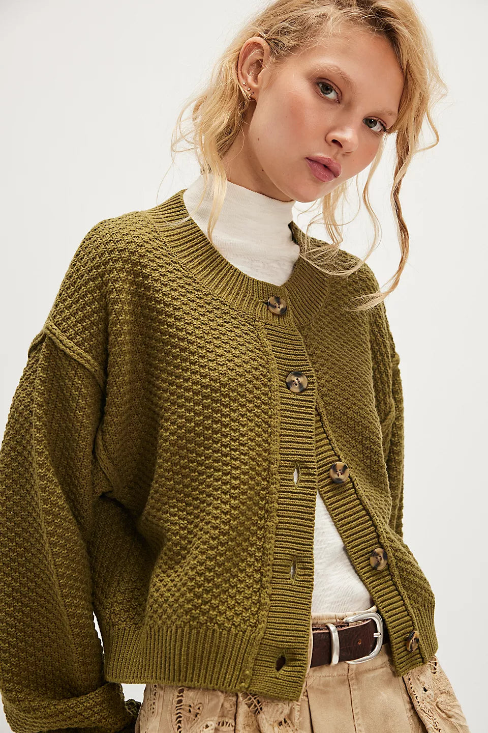 Free People Olive Branch Lila Cardi